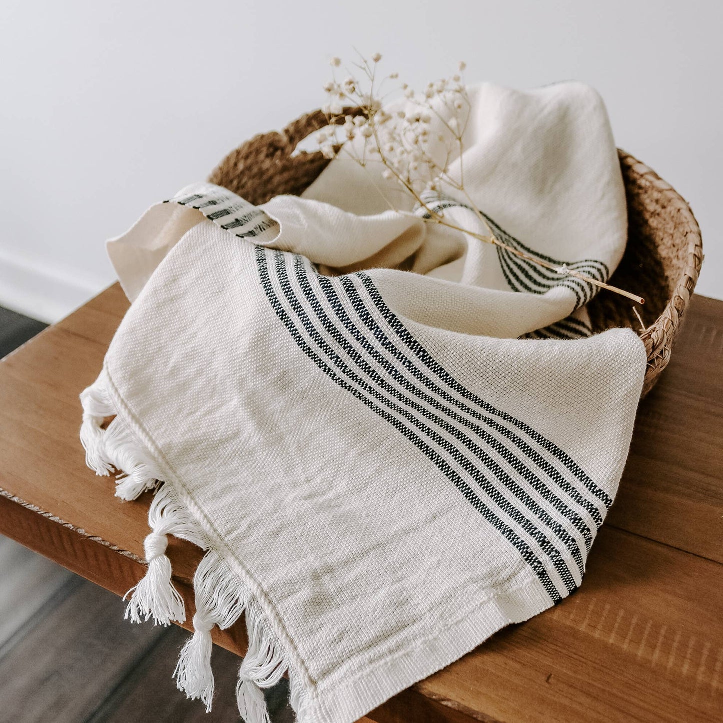Turkish Cotton Hand Towel, Multi Stripe - SPARROW
