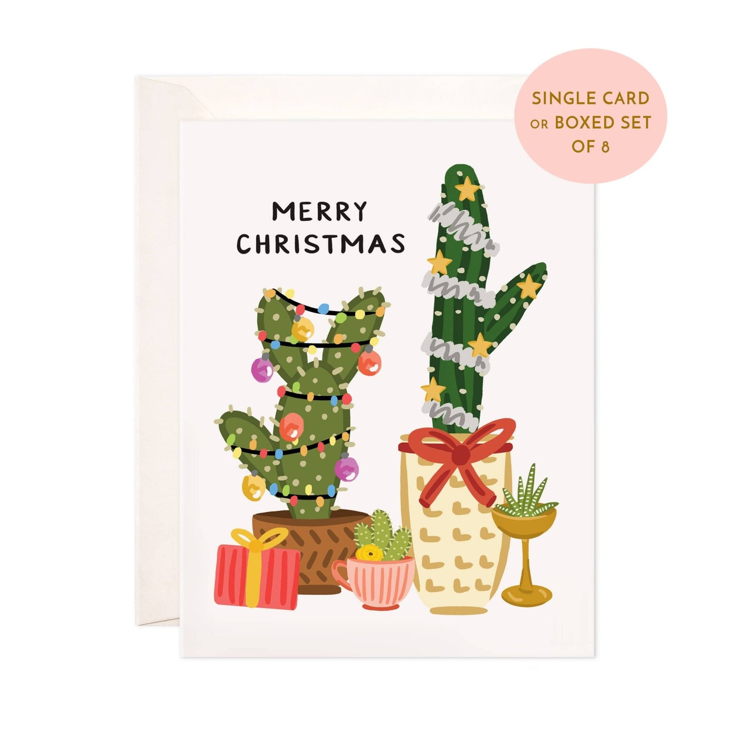 Christmas Cacti Greeting Card - Plant Shop Christmas Card - SPARROW