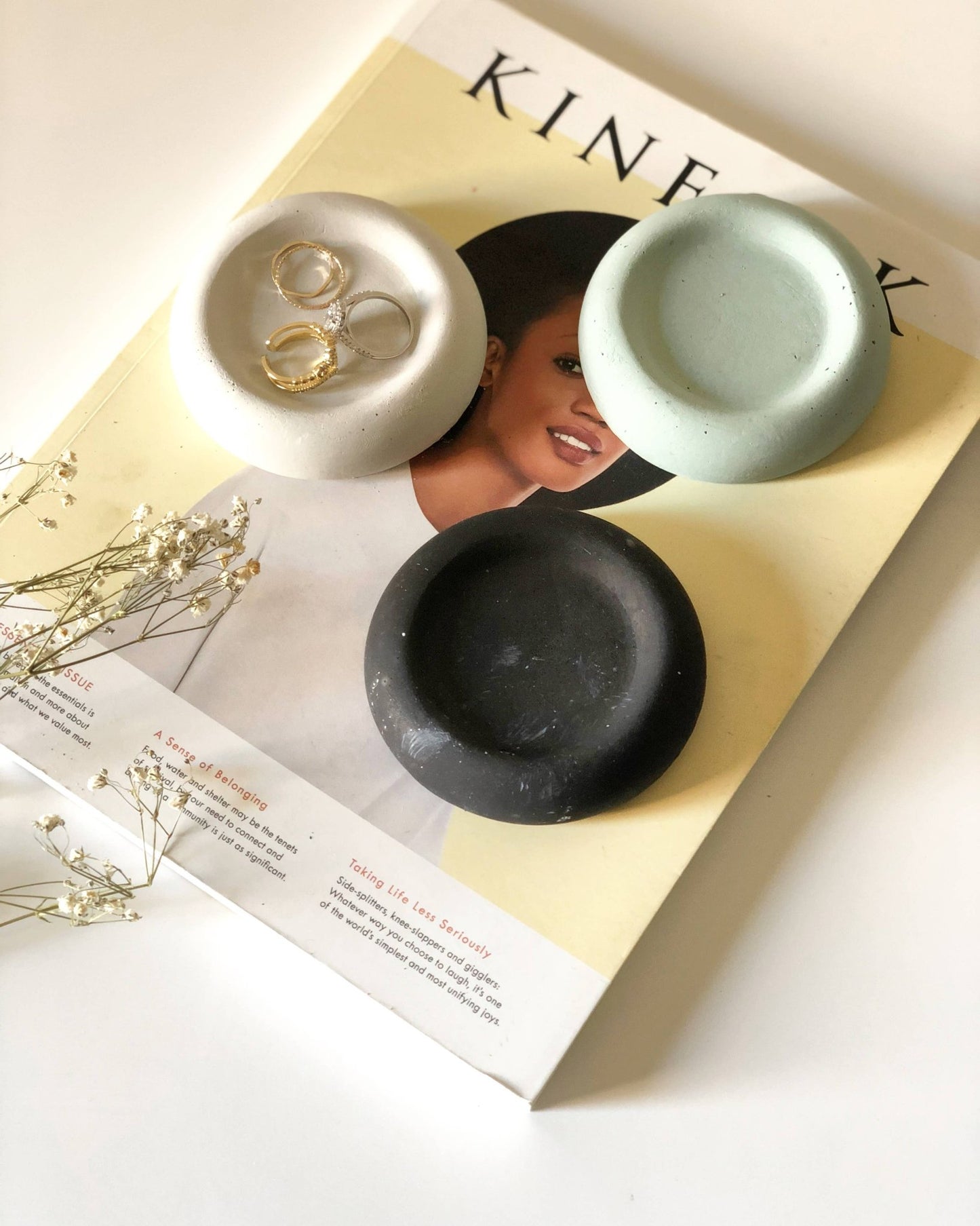 Concrete Bubble Trinket Tray - Light Grey - SPARROW