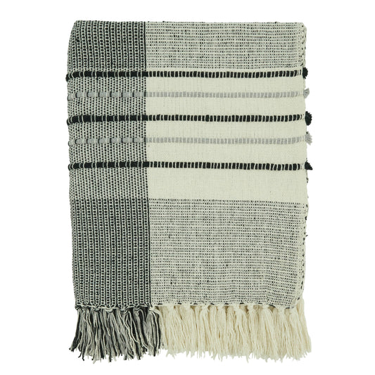 Striped Design Throw Blanket | Grey