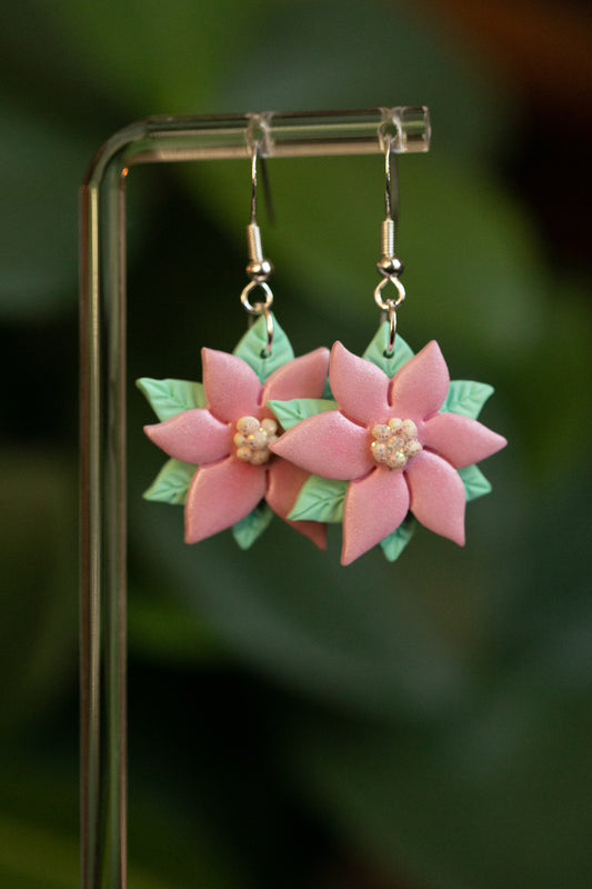 Happy Wanderer Poinsettia Dangle Earrings