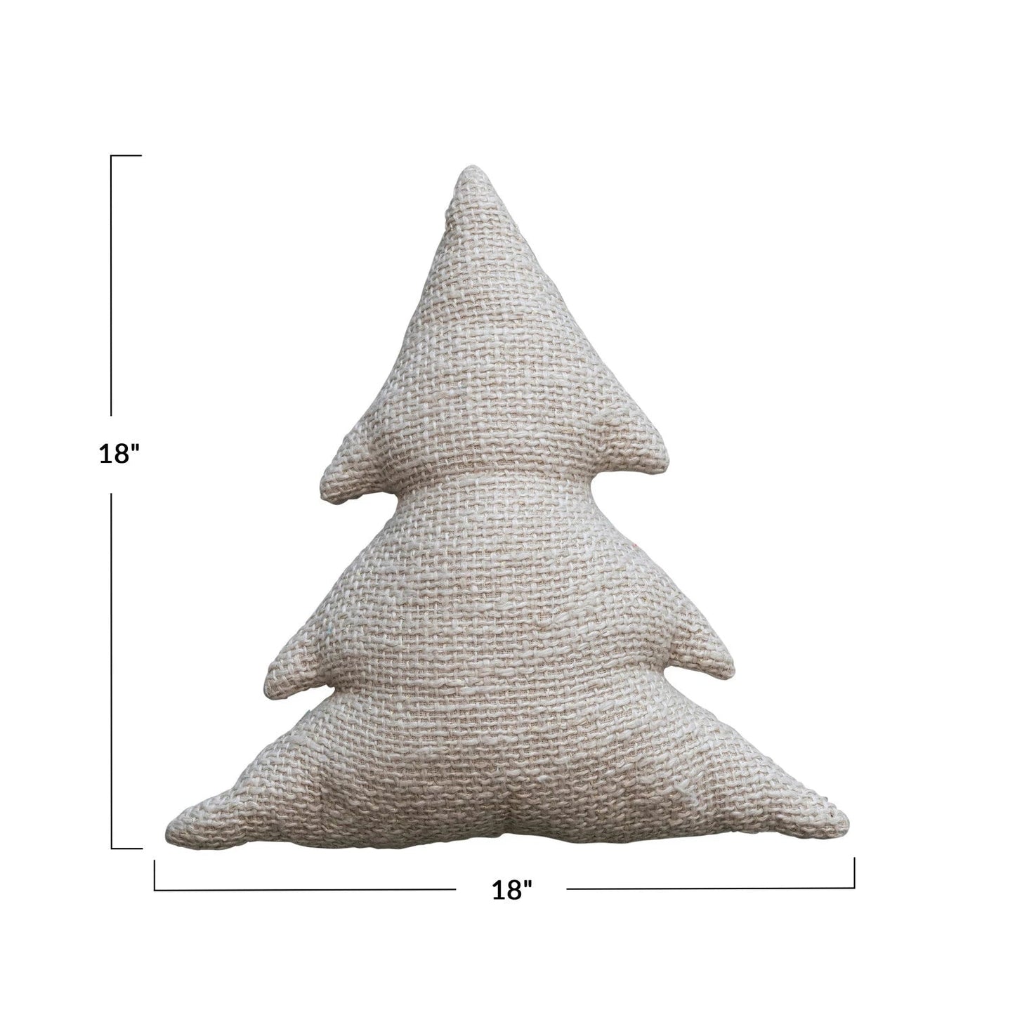 18"L x 18"H Woven Cotton Slub Tree Shaped Pillow - SPARROW