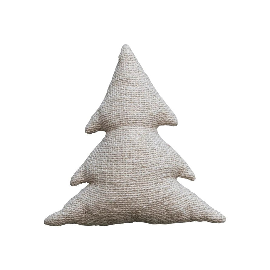 18"L x 18"H Woven Cotton Slub Tree Shaped Pillow - SPARROW