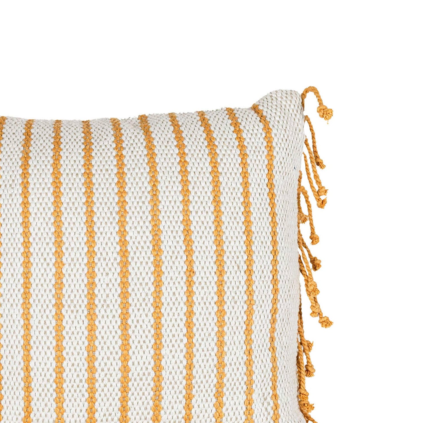 20X20 Hand Woven Liberty Striped Pillow Ochre - SPARROW