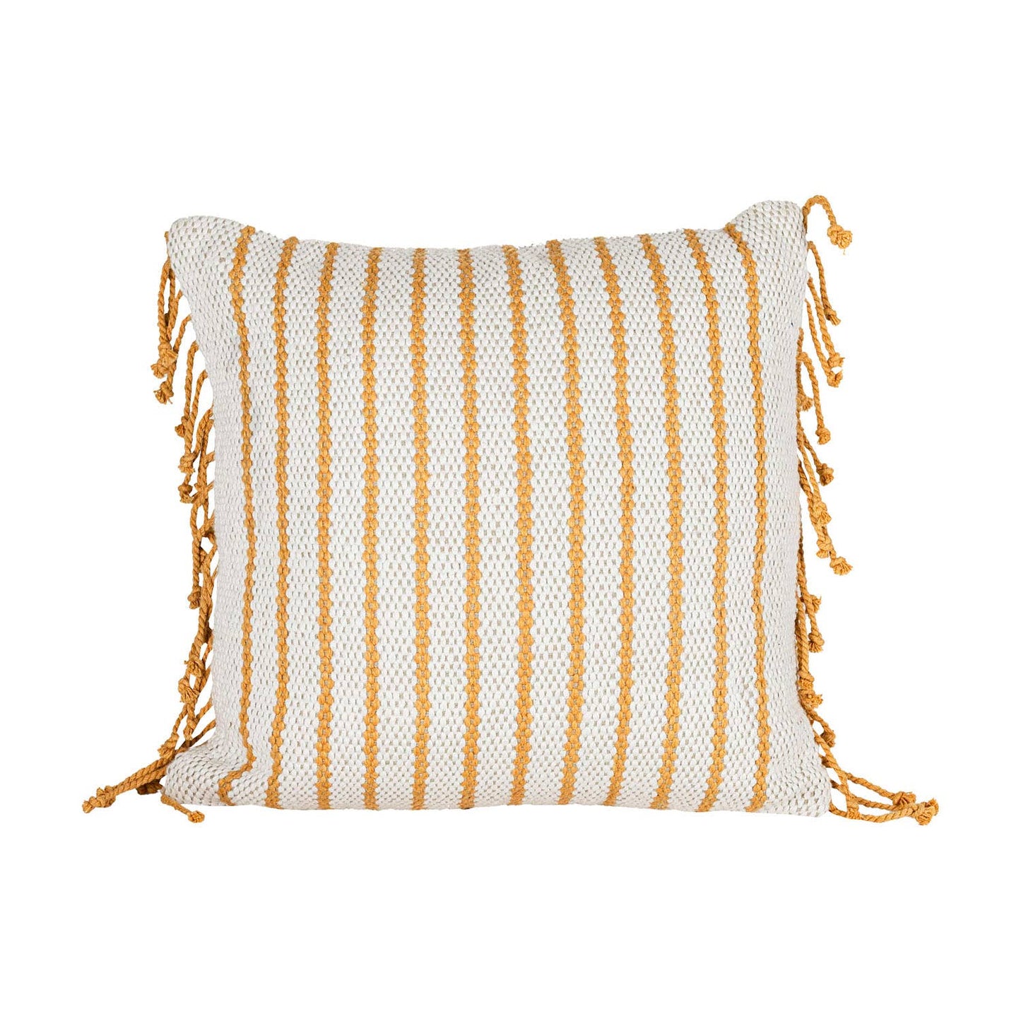 20X20 Hand Woven Liberty Striped Pillow Ochre - SPARROW