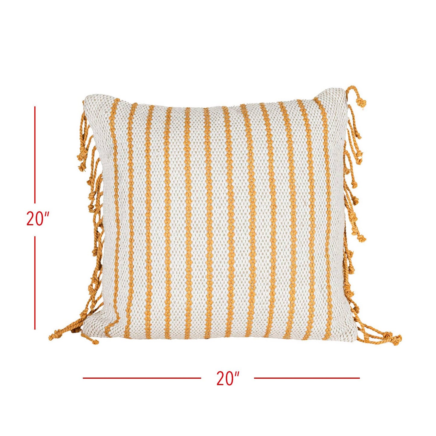 20X20 Hand Woven Liberty Striped Pillow Ochre - SPARROW