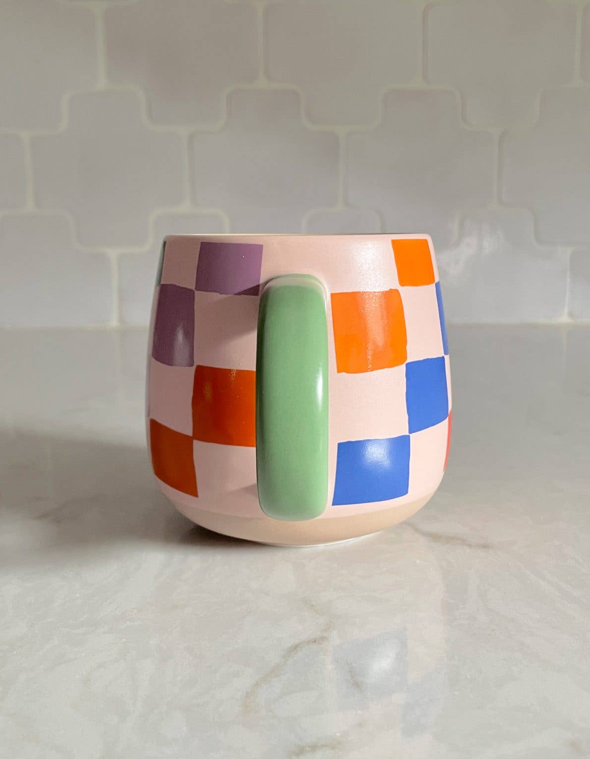 Rainbow Checks Ceramic Mug