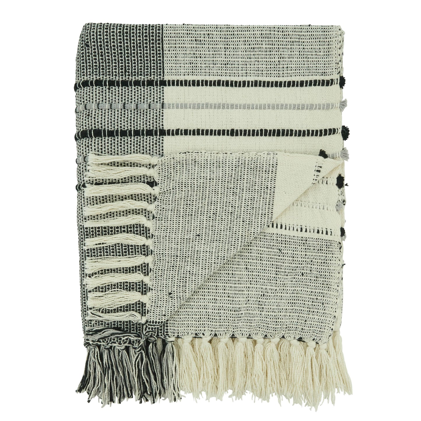 Striped Design Throw Blanket | Grey