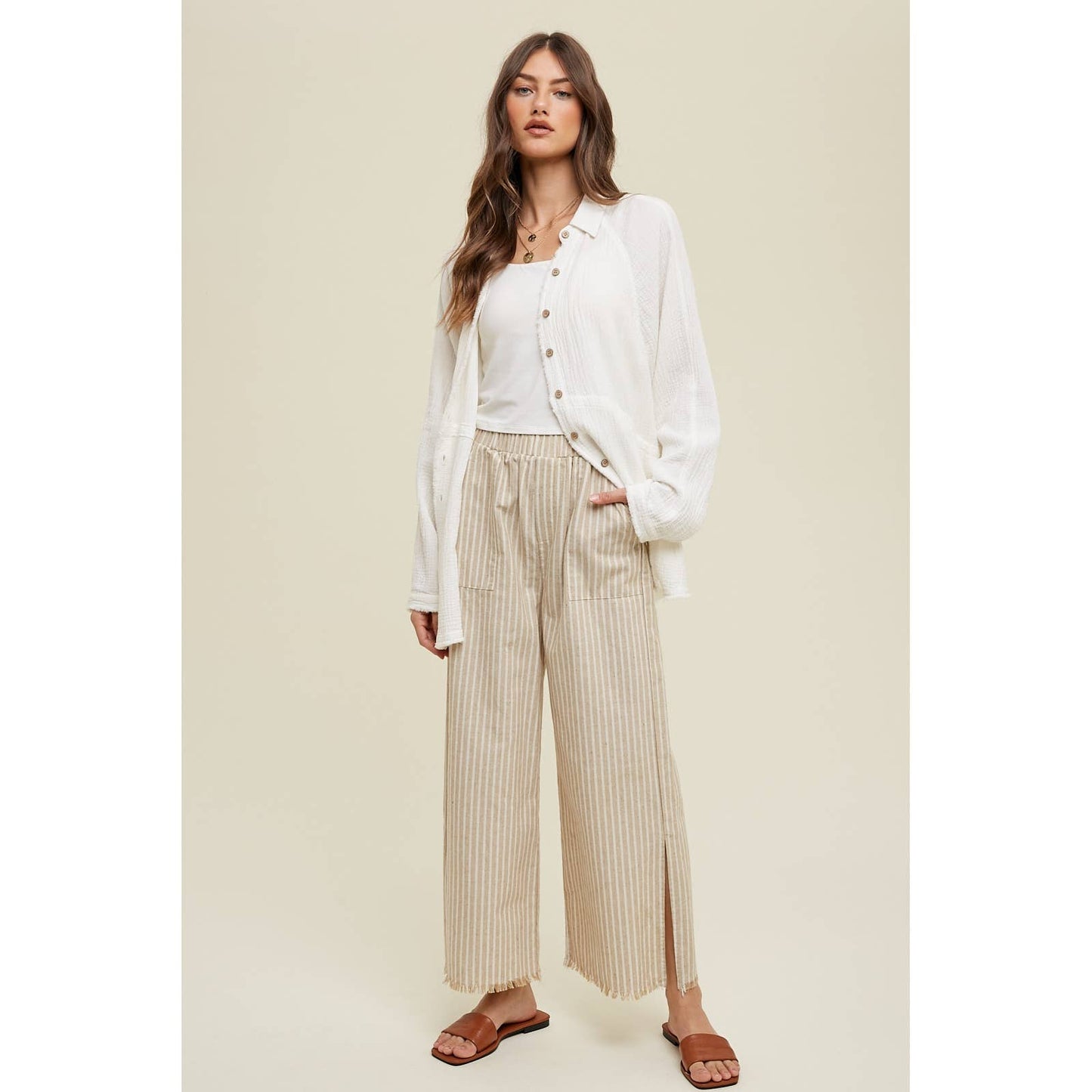 Charles Linen Pants – Taupe