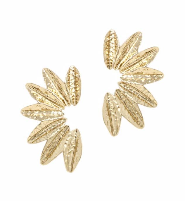 Textured Gold Wing Earrings