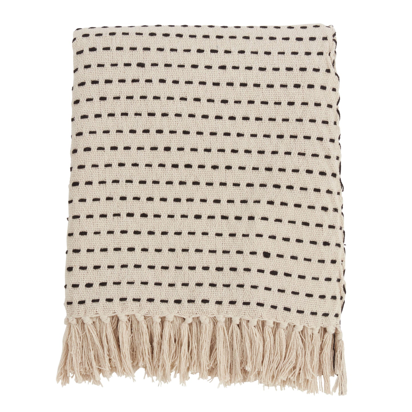 Stitch Line Throw: Ivory / 50"x60"