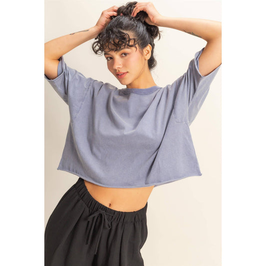 Morgan Tee- Dusty Indigo