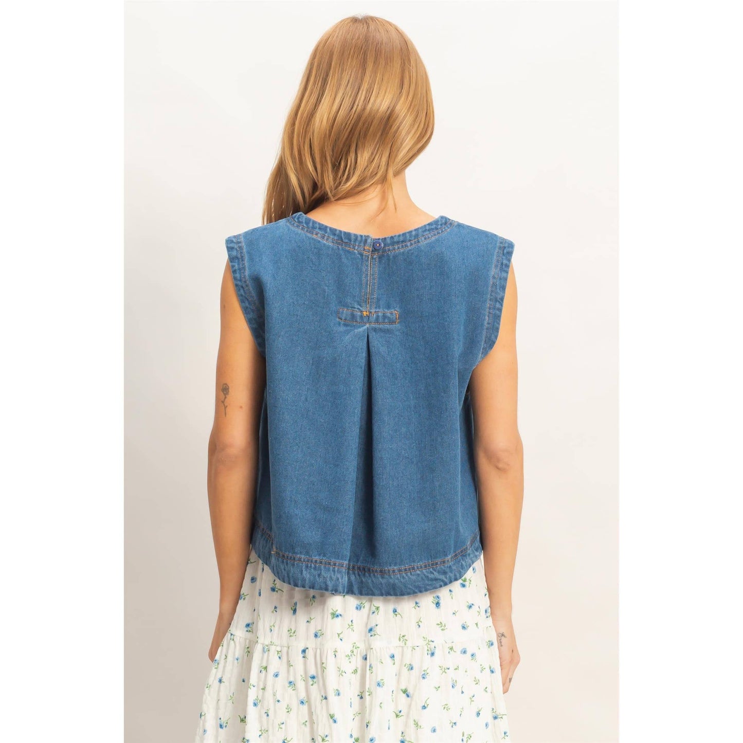 Kaci Denim Top - Blue