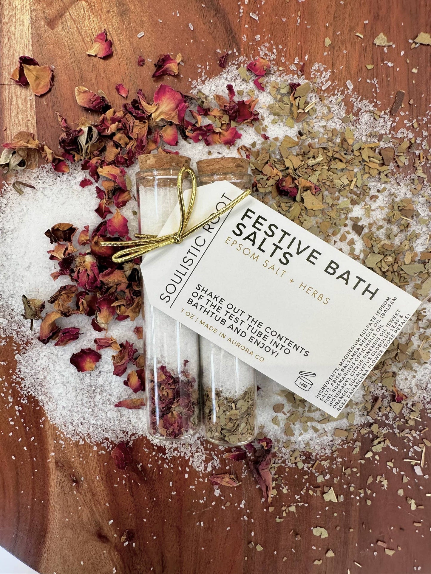 Festive Bath Salts -Stocking Stuffers & Christmas Ornaments