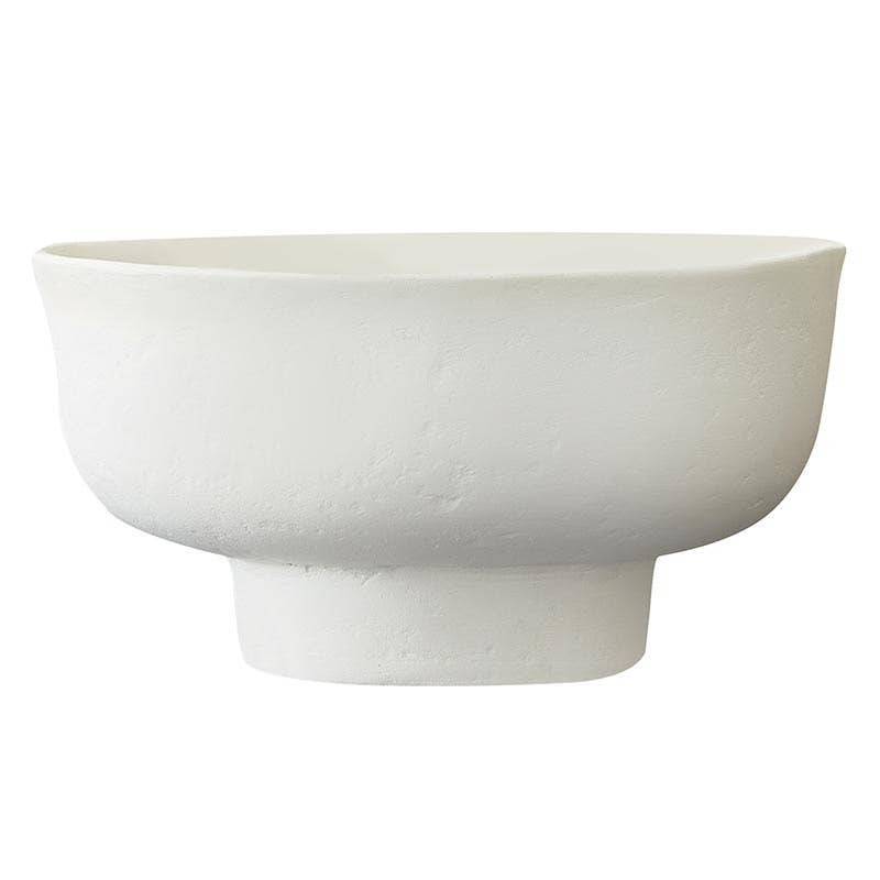 Paper Mache Decor - White Bowl