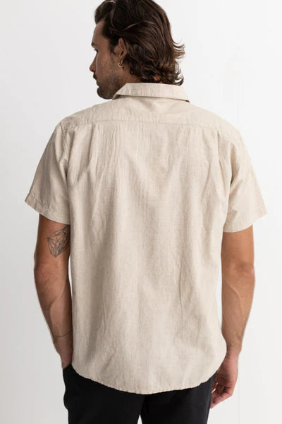 Rhythm. Classic Linen Ss Shirt - Sand