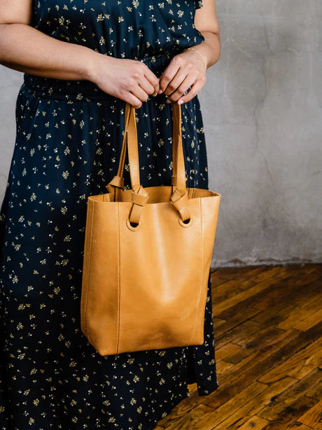 ABLE Cait Knotted  Tote - Cognac