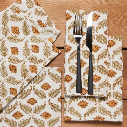 Frond Block Print Napkins Set of 4