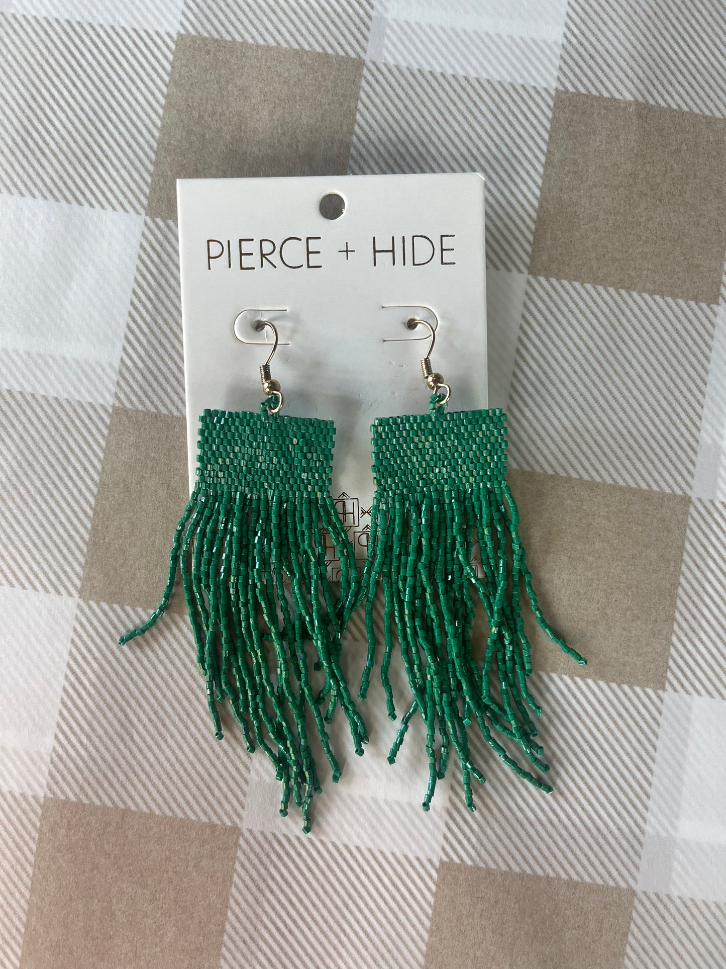 Green Fringe Earrings