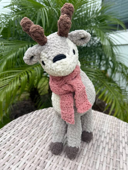 Crochet Deer - red scarf