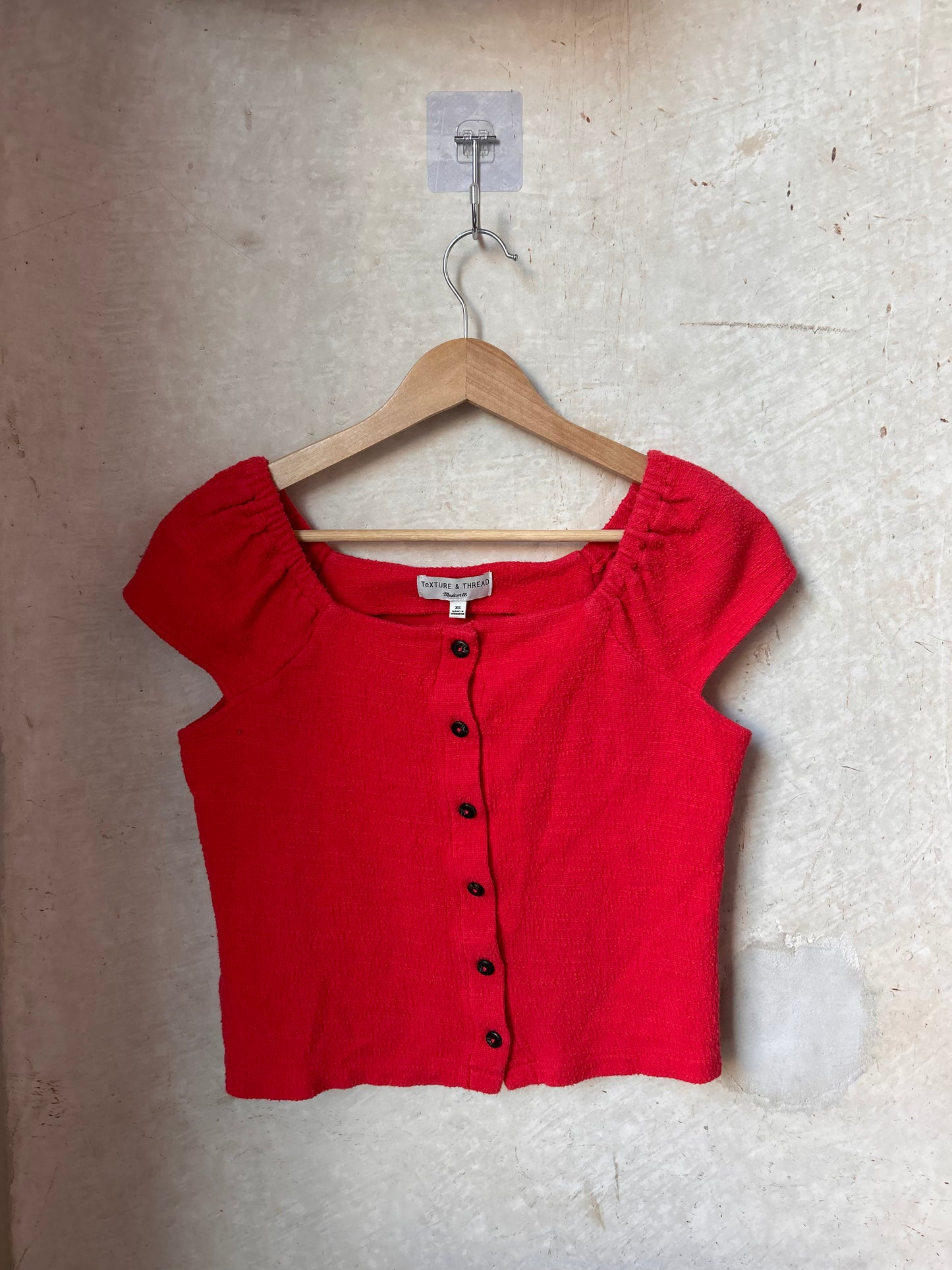 Preloved Madewell Button Front Crop