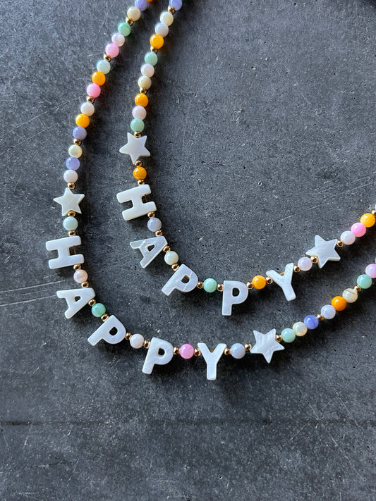 Bonne Mere HAPPY Beaded Necklace - Adult Size