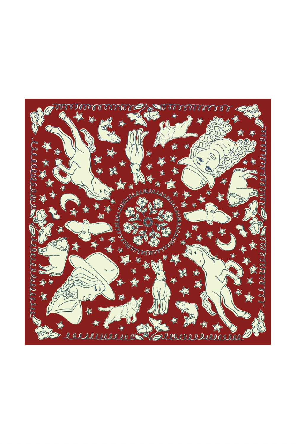 Ivebeenpainting Long Live Cowgirls Red Bandana