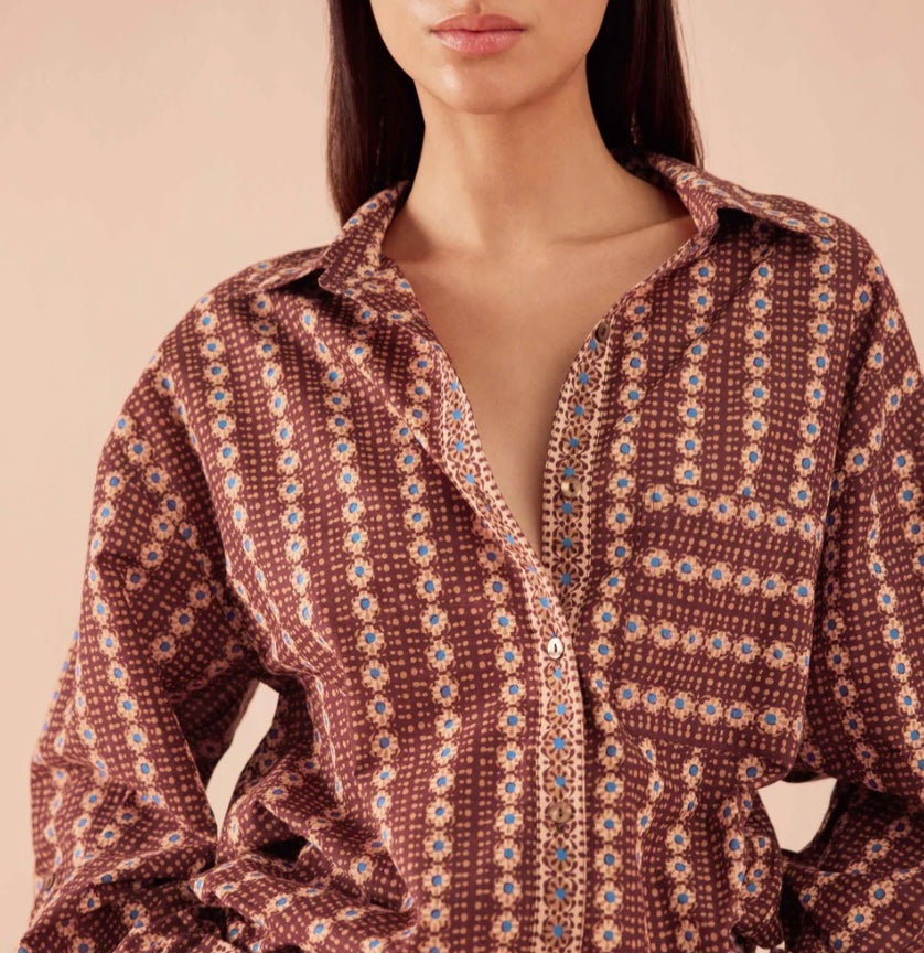 Omika Elizabetta Blouse - Espresso