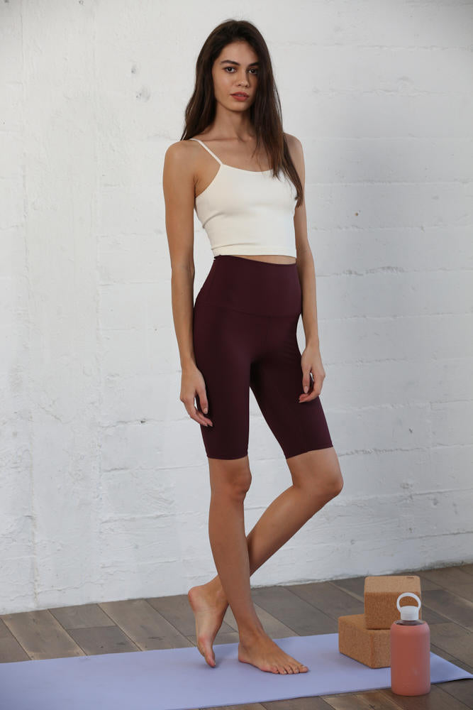 Match Made Biker Shorts - Cassis