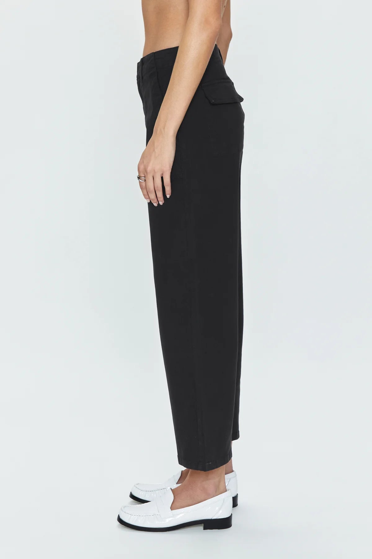 Pistola Sophia Wide Leg Utility Ankle - Black