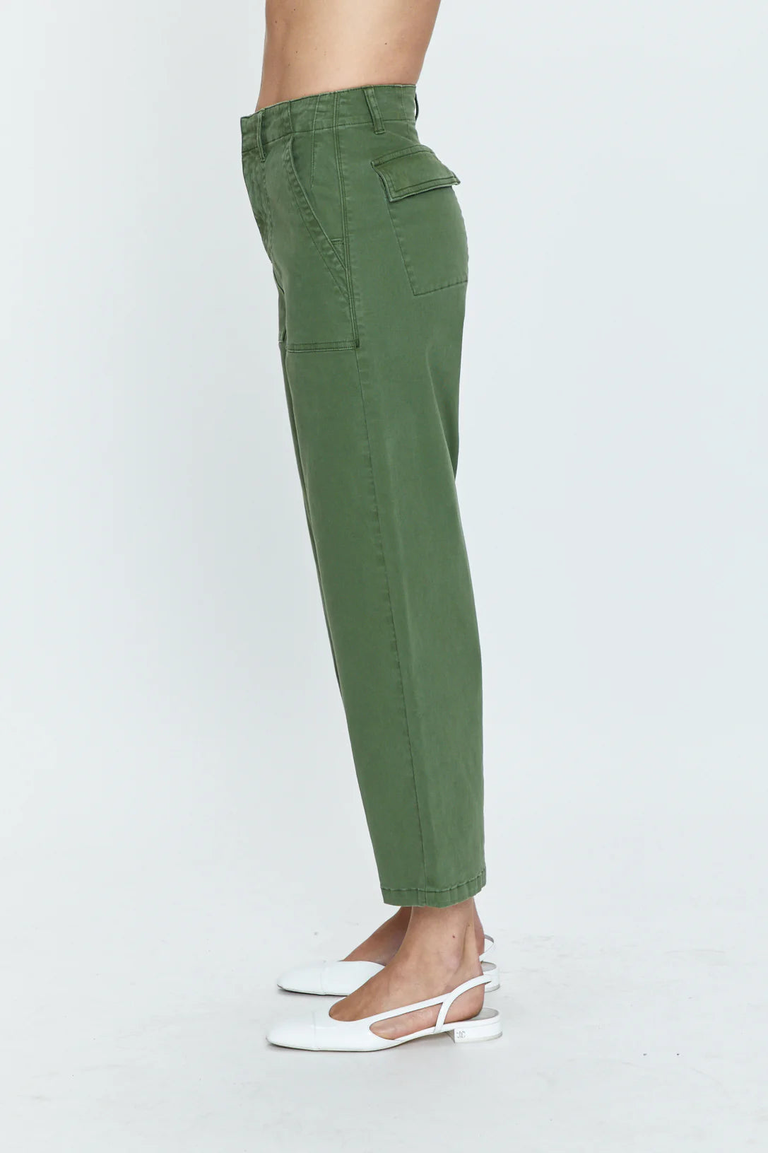 Pistola Sophia Wide Leg Utility Ankle - Basil