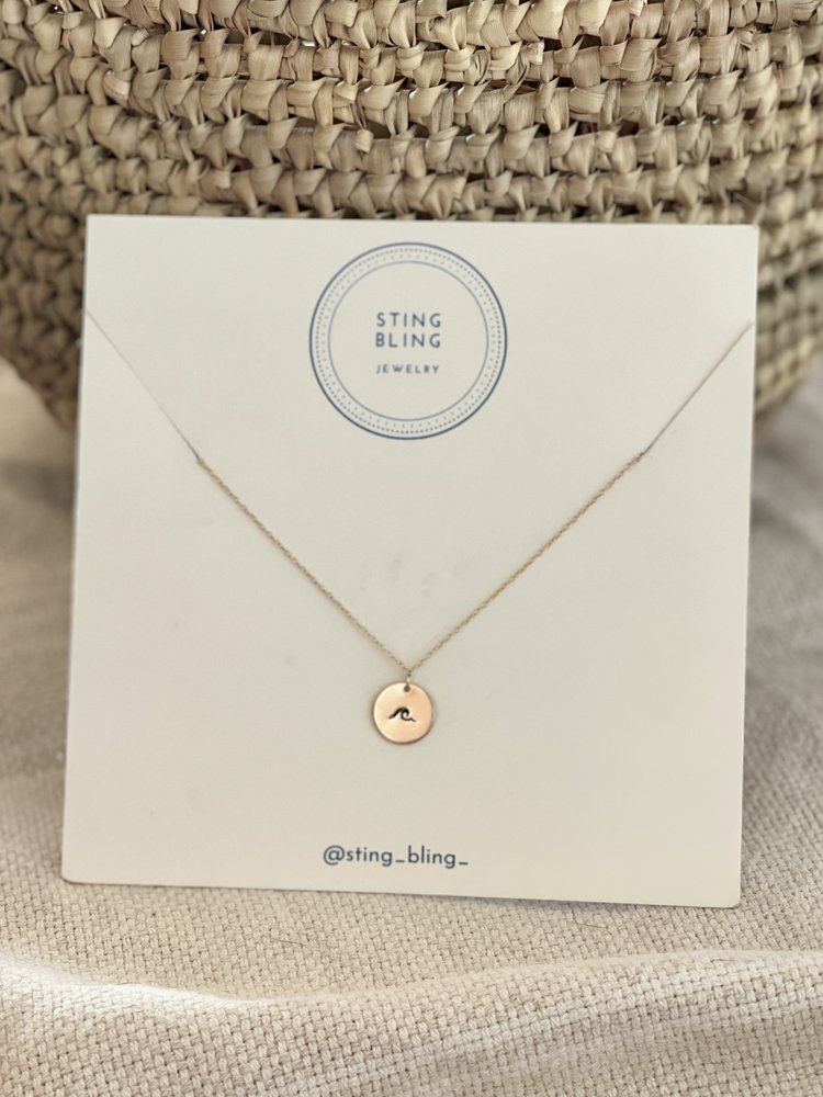 Sting Bling Wave Lover Necklace - Sterling Silver