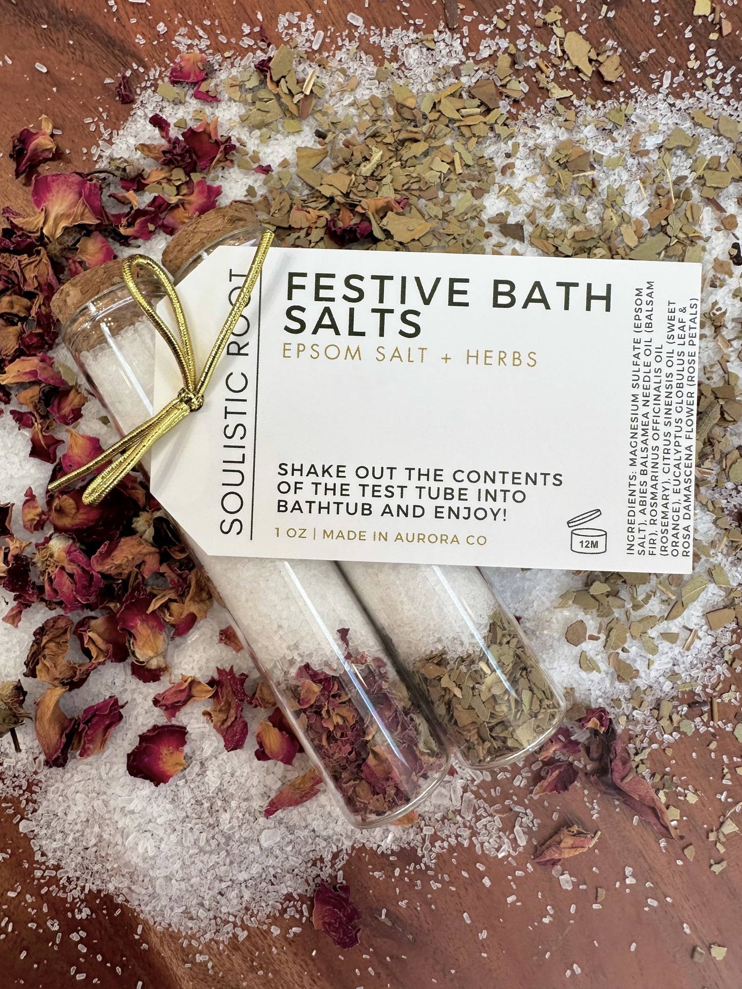 Festive Bath Salts -Stocking Stuffers & Christmas Ornaments