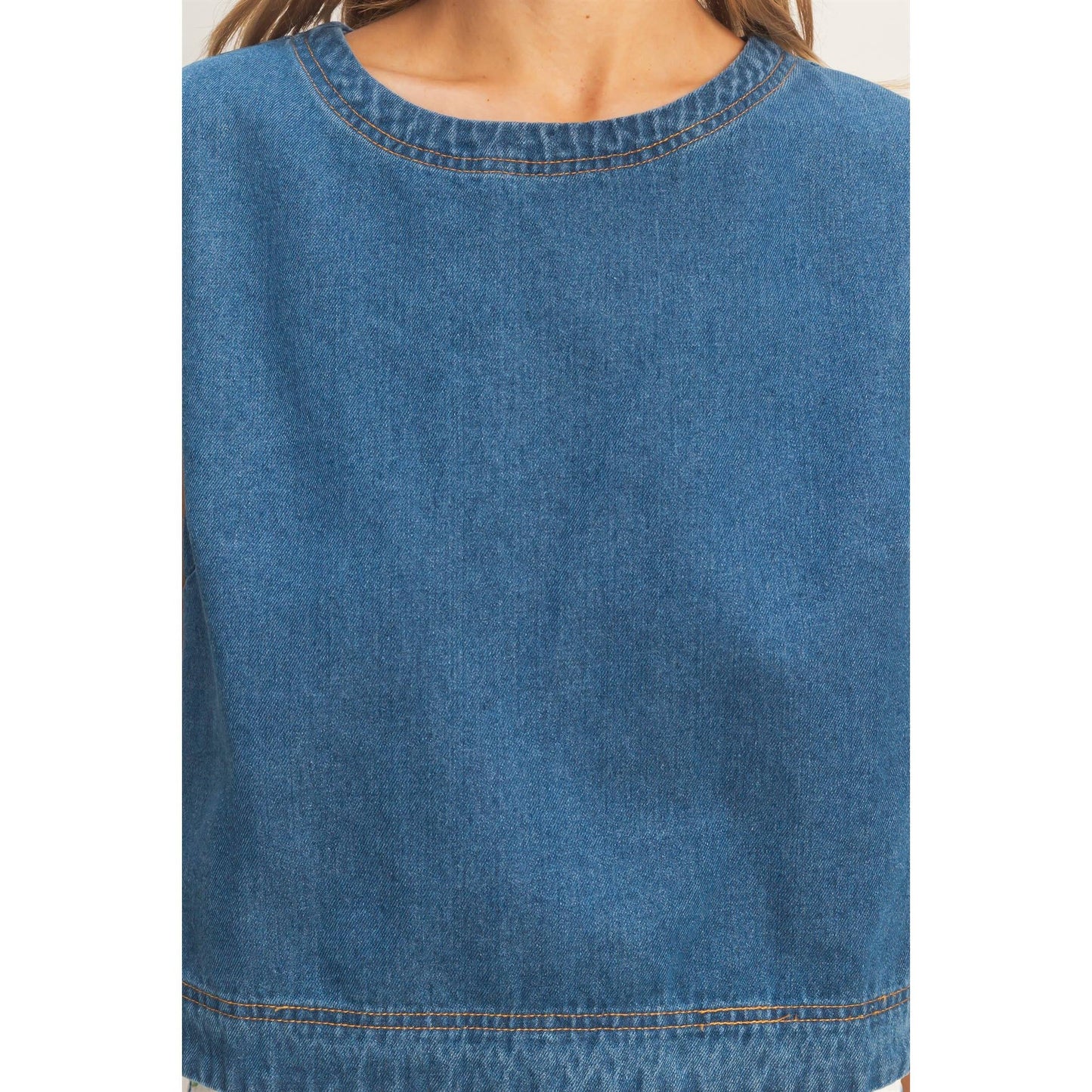 Kaci Denim Top - Blue