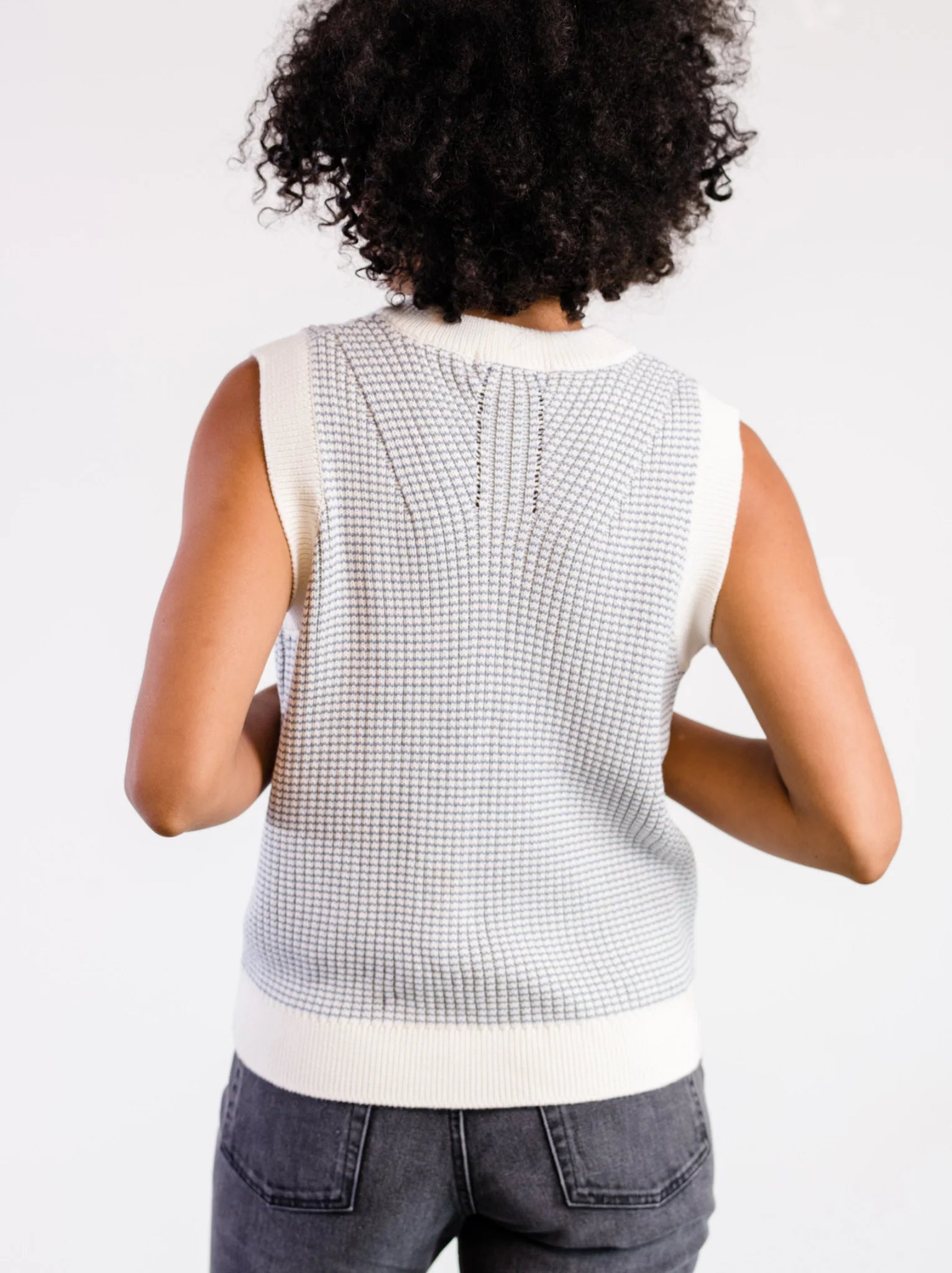 ABLE Liza V - Neck Sweater Vest - SPARROW