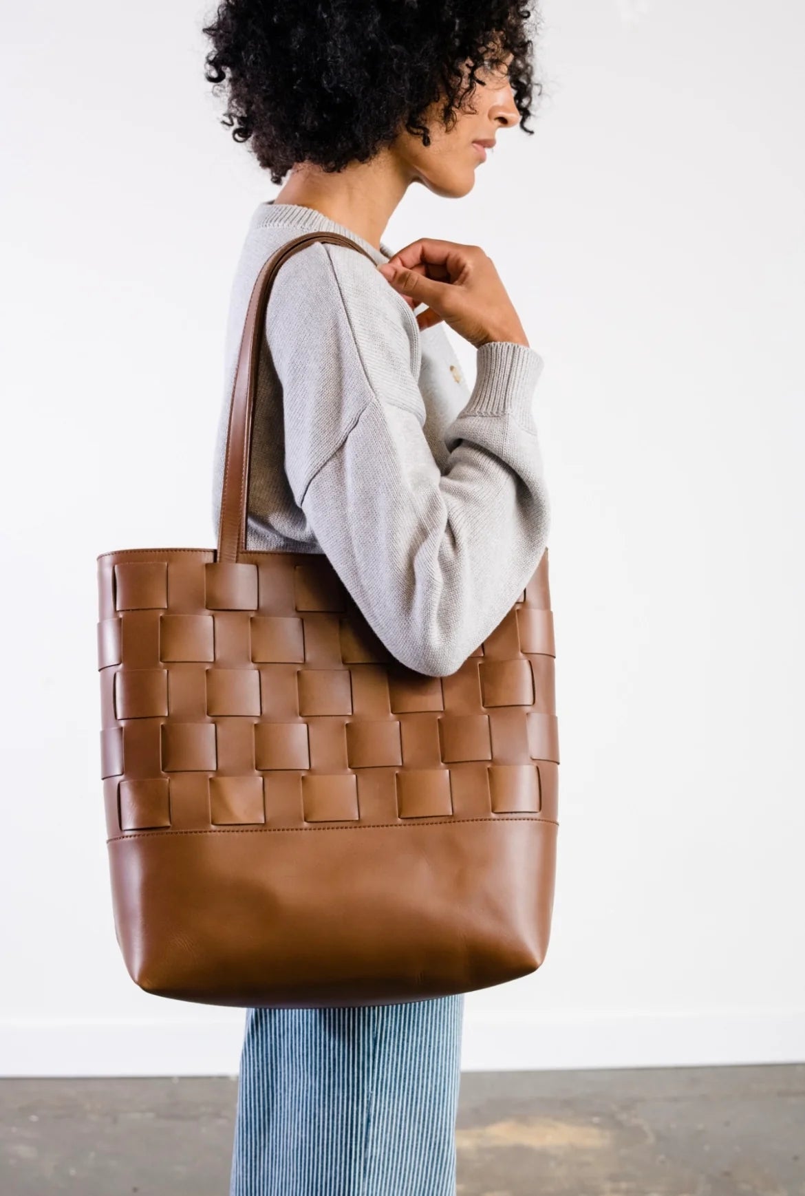 ABLE Mamuye Woven Tote - Whiskey - SPARROW