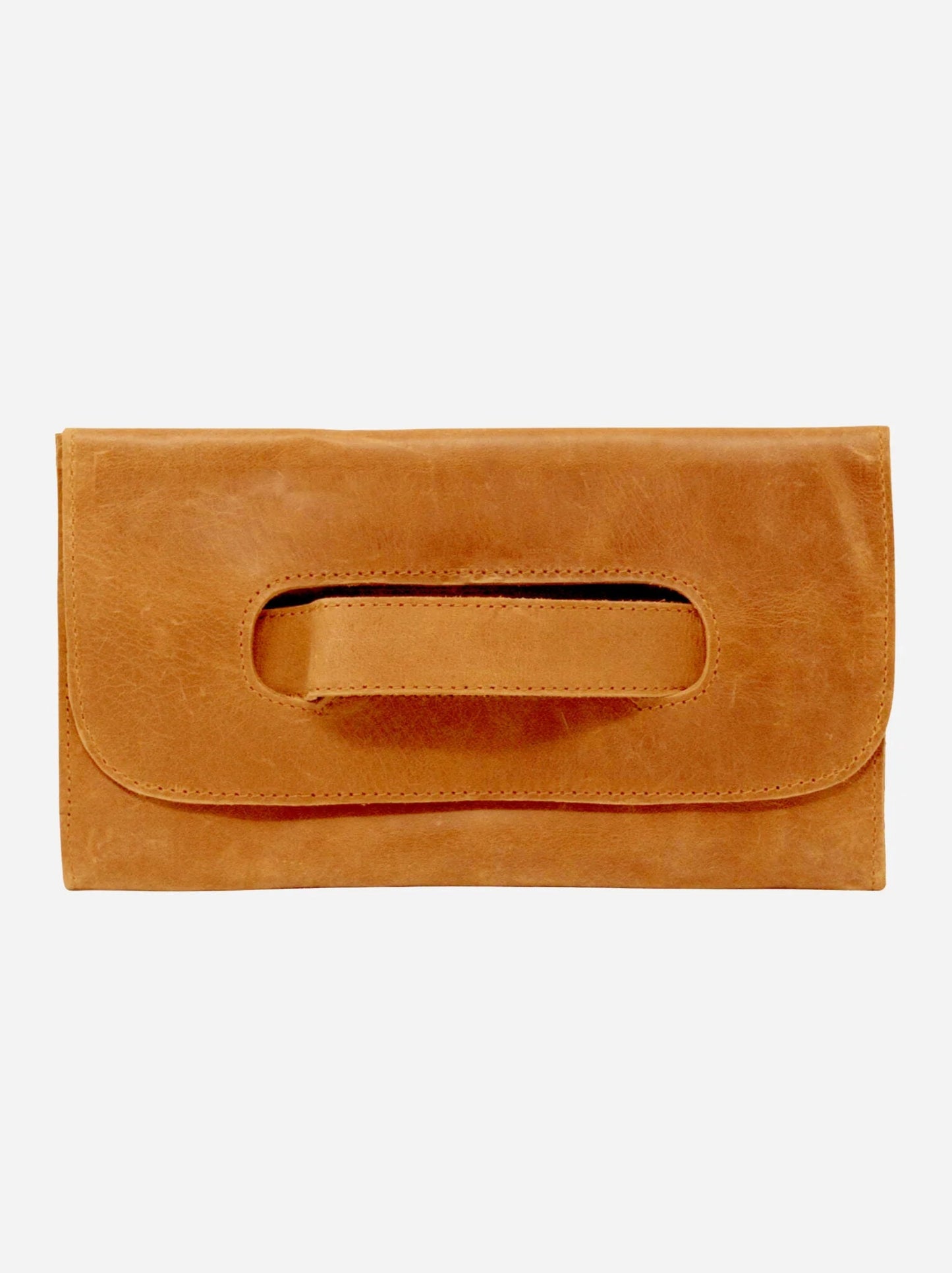 ABLE Mare Handle Clutch - Cognac - SPARROW