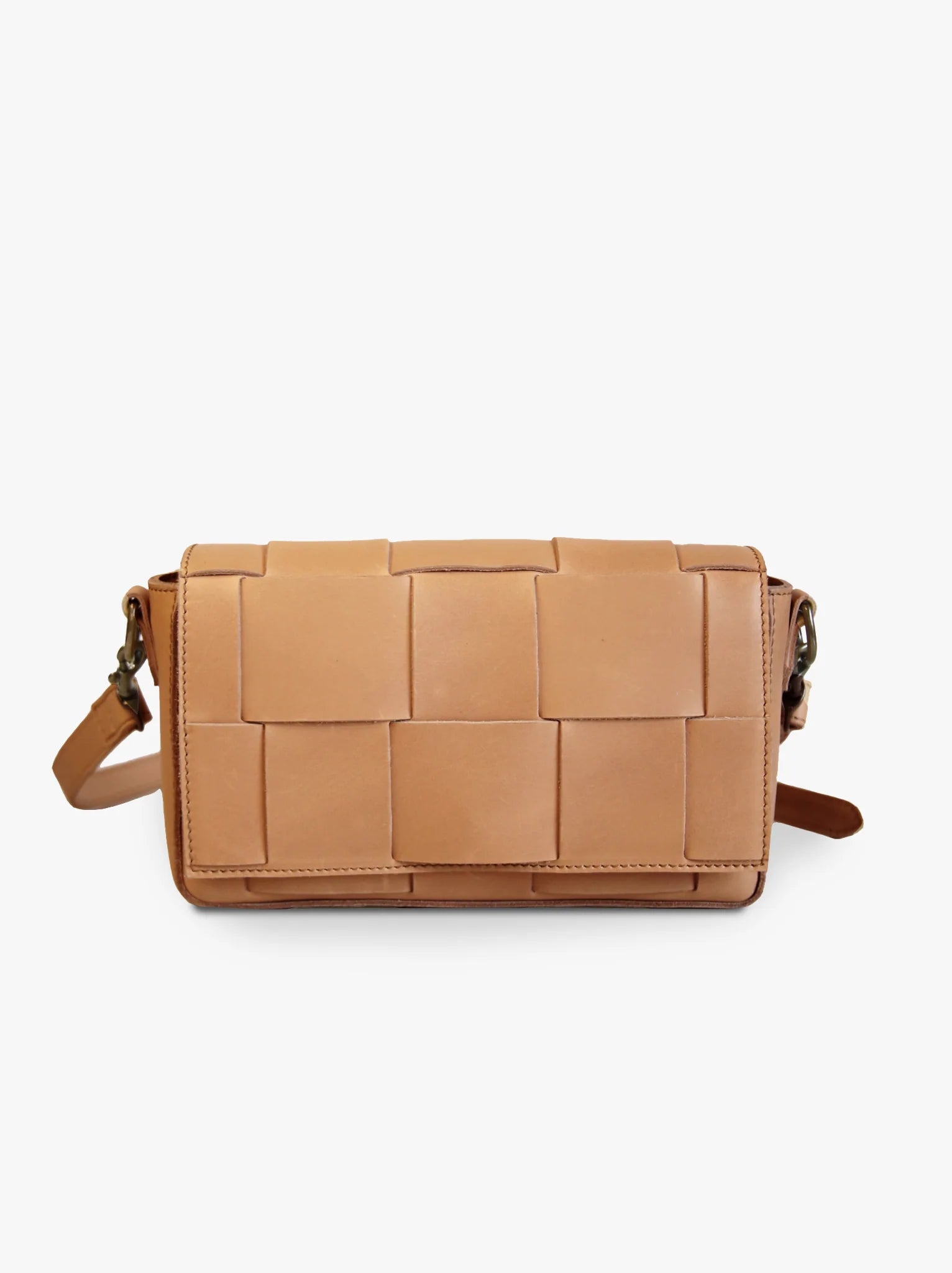 ABLE Mini Flap Woven Crossbody - SPARROW