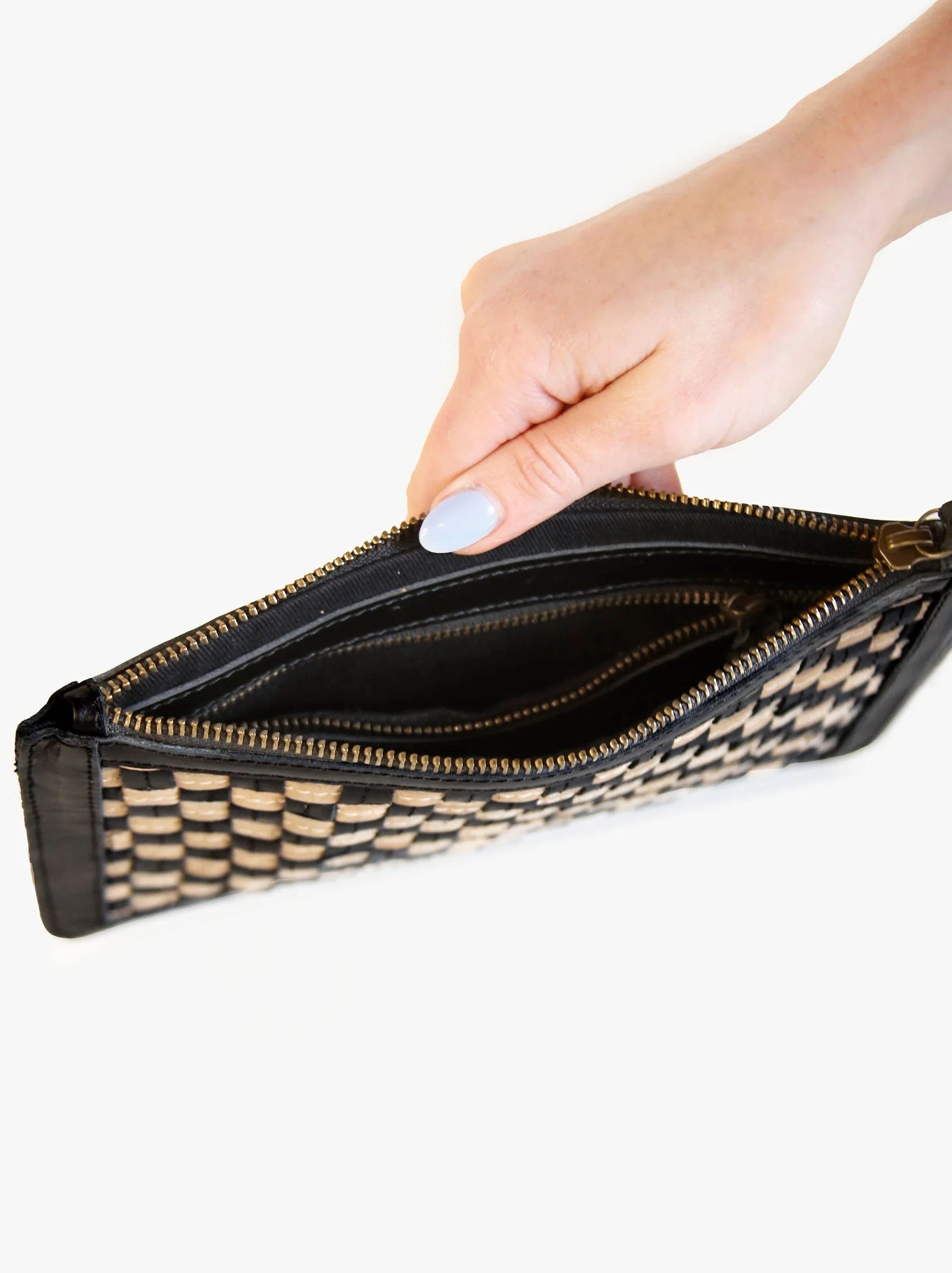 ABLE Nesmia Basketweave Clutch - SPARROW