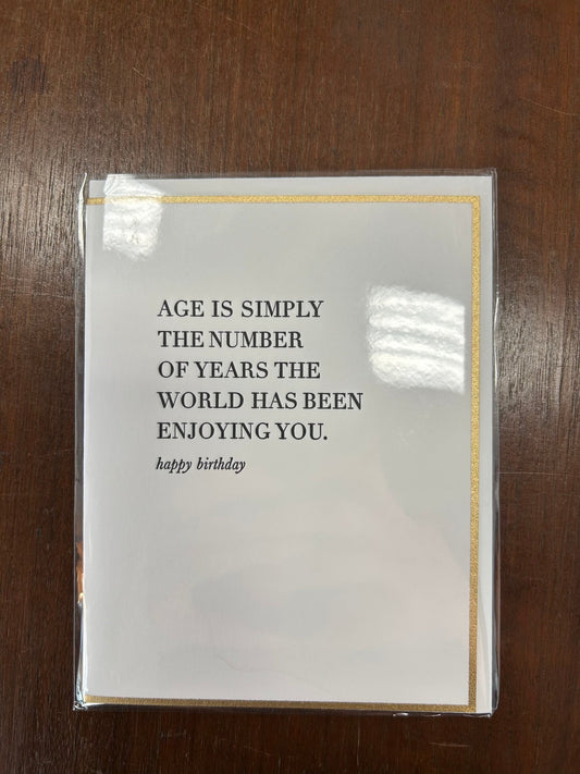Age Is Simply The Number Greeting Card - SPARROW