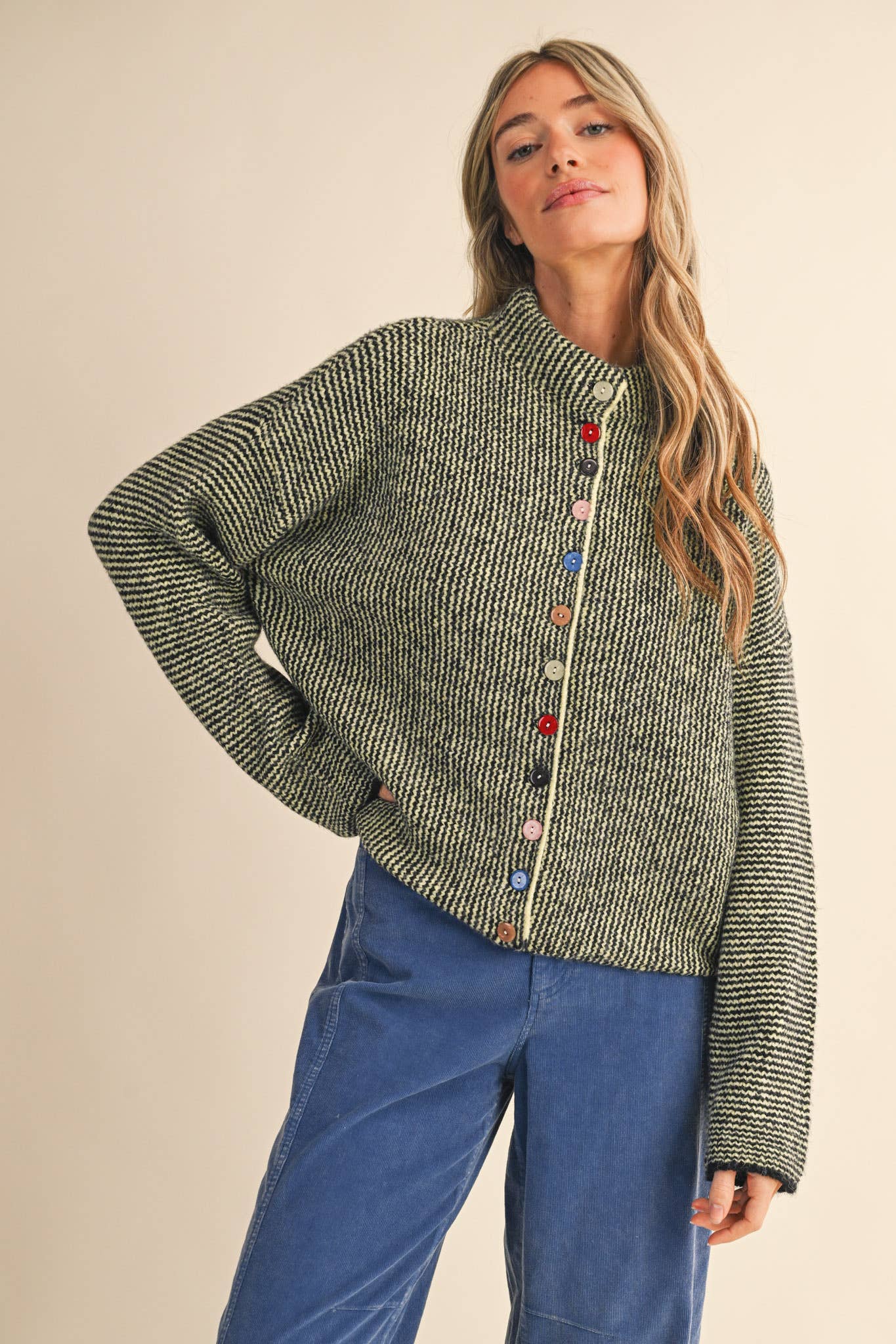 Alyssa Cardigan - Green - SPARROW