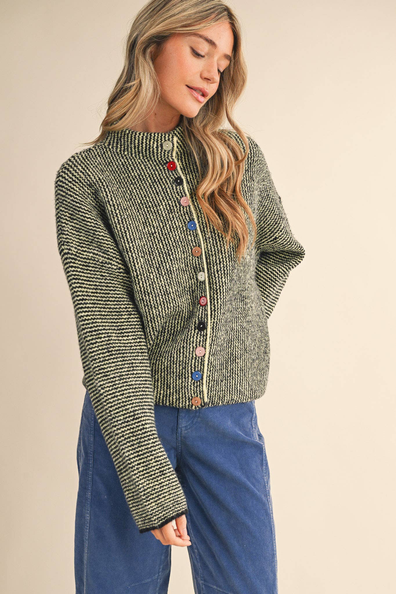 Alyssa Cardigan - Green - SPARROW