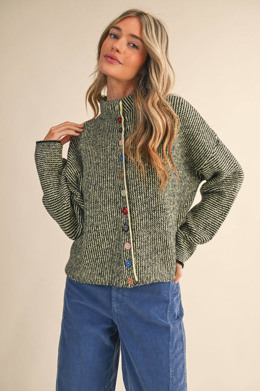Alyssa Cardigan - Green - SPARROW