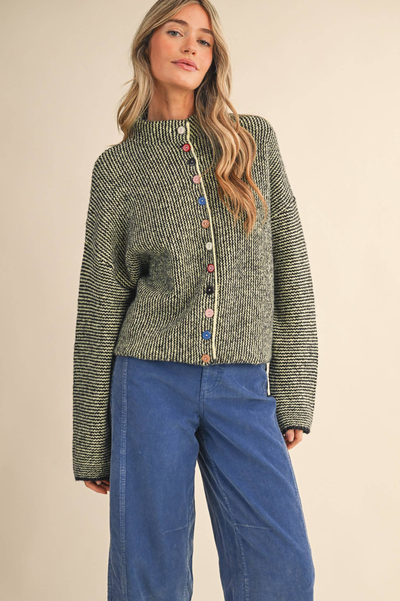 Alyssa Cardigan - Green - SPARROW