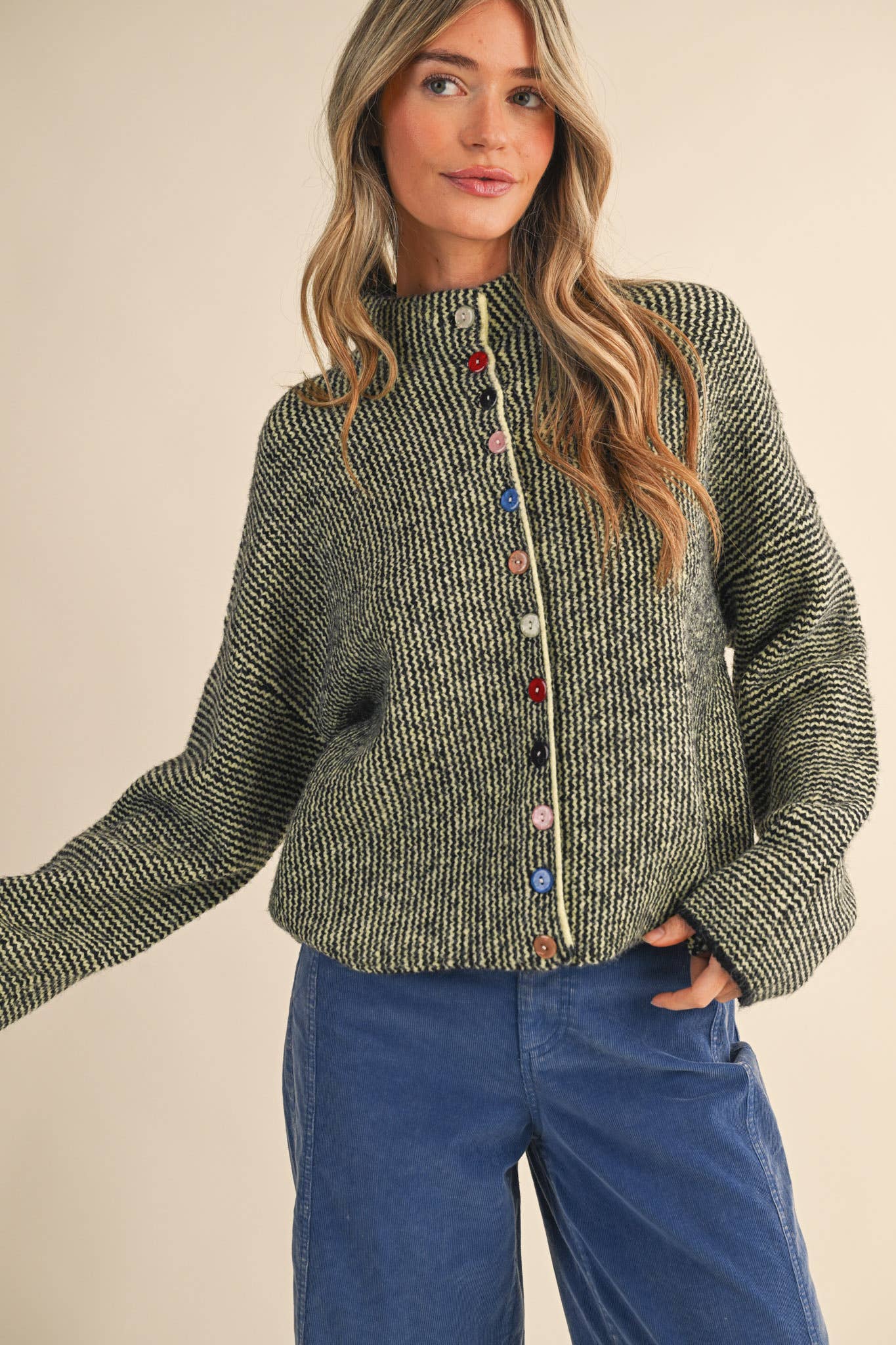 Alyssa Cardigan - Green - SPARROW
