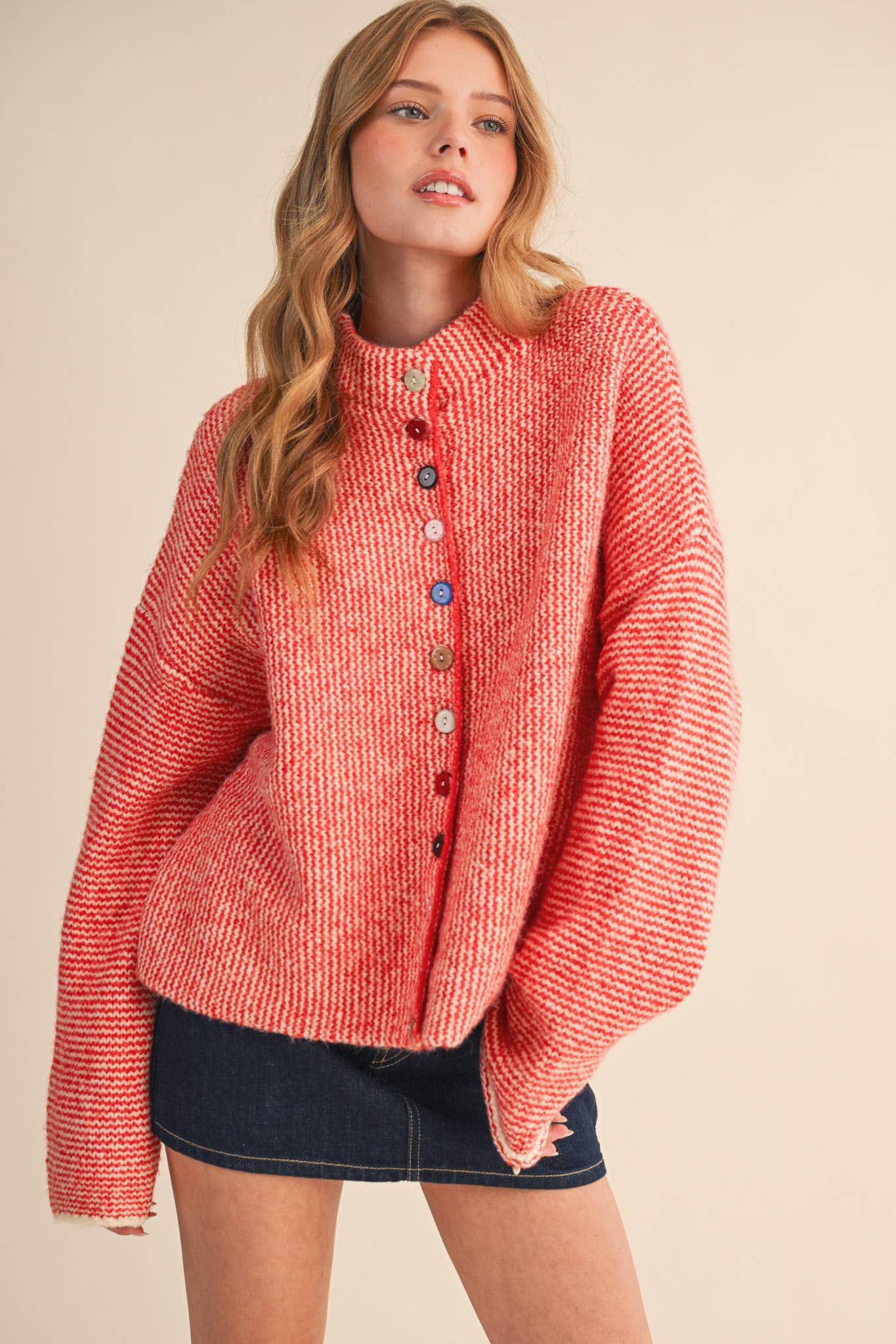 Alyssa Cardigan - Red - SPARROW