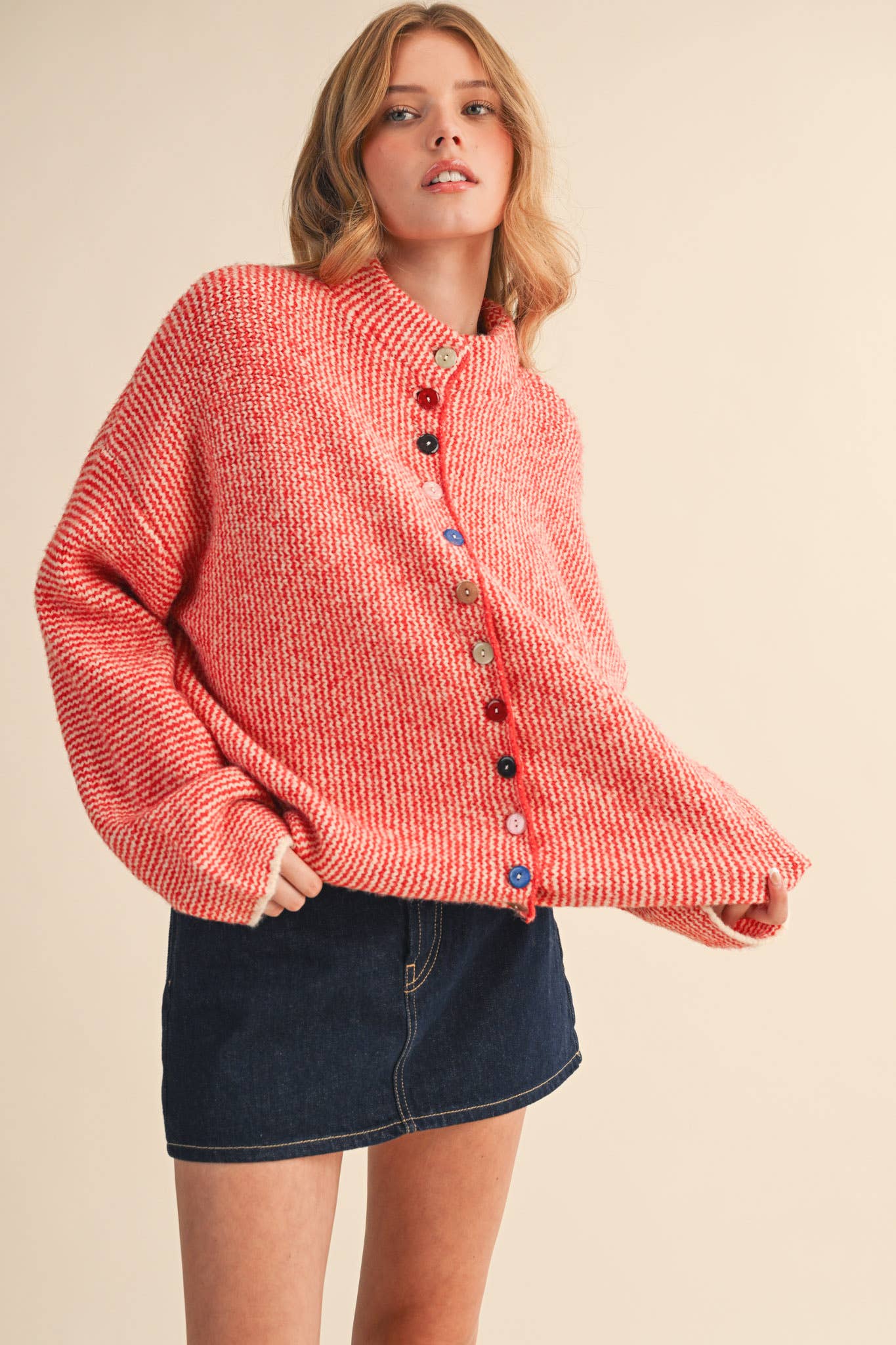 Alyssa Cardigan - Red - SPARROW