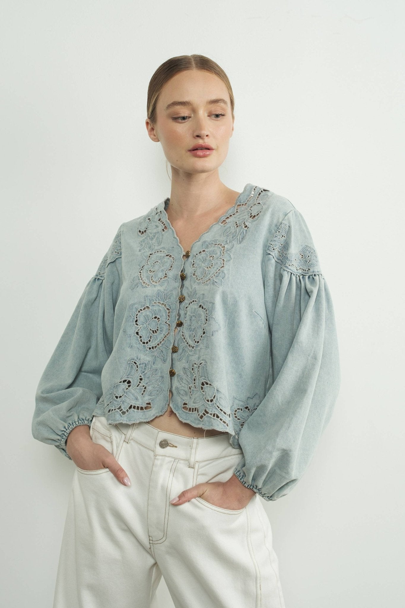 Alyssa Top - Denim - SPARROW