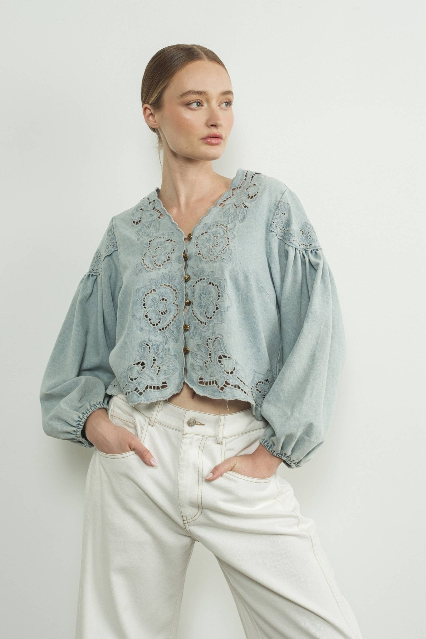 Alyssa Top - Denim - SPARROW