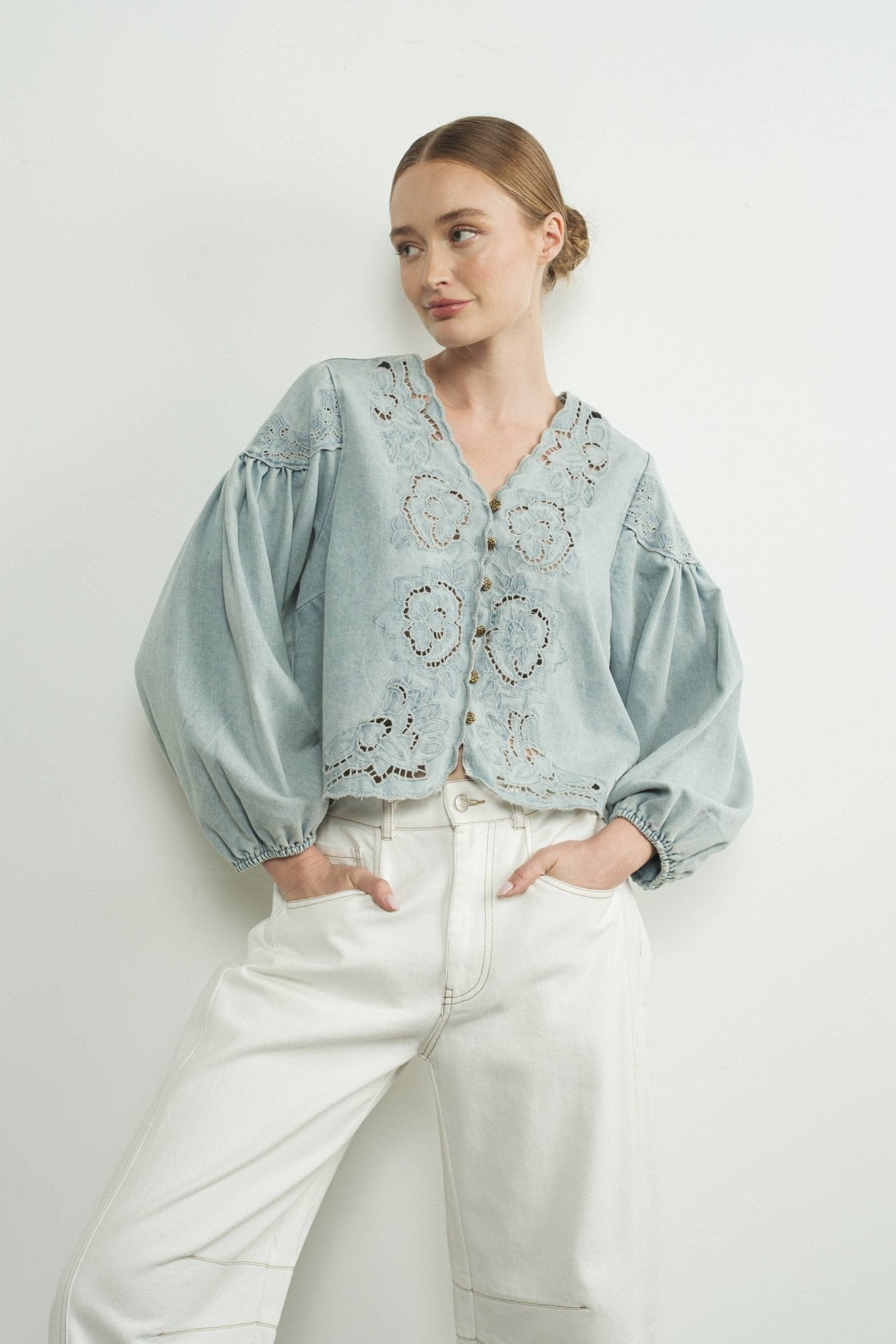 Alyssa Top - Denim - SPARROW